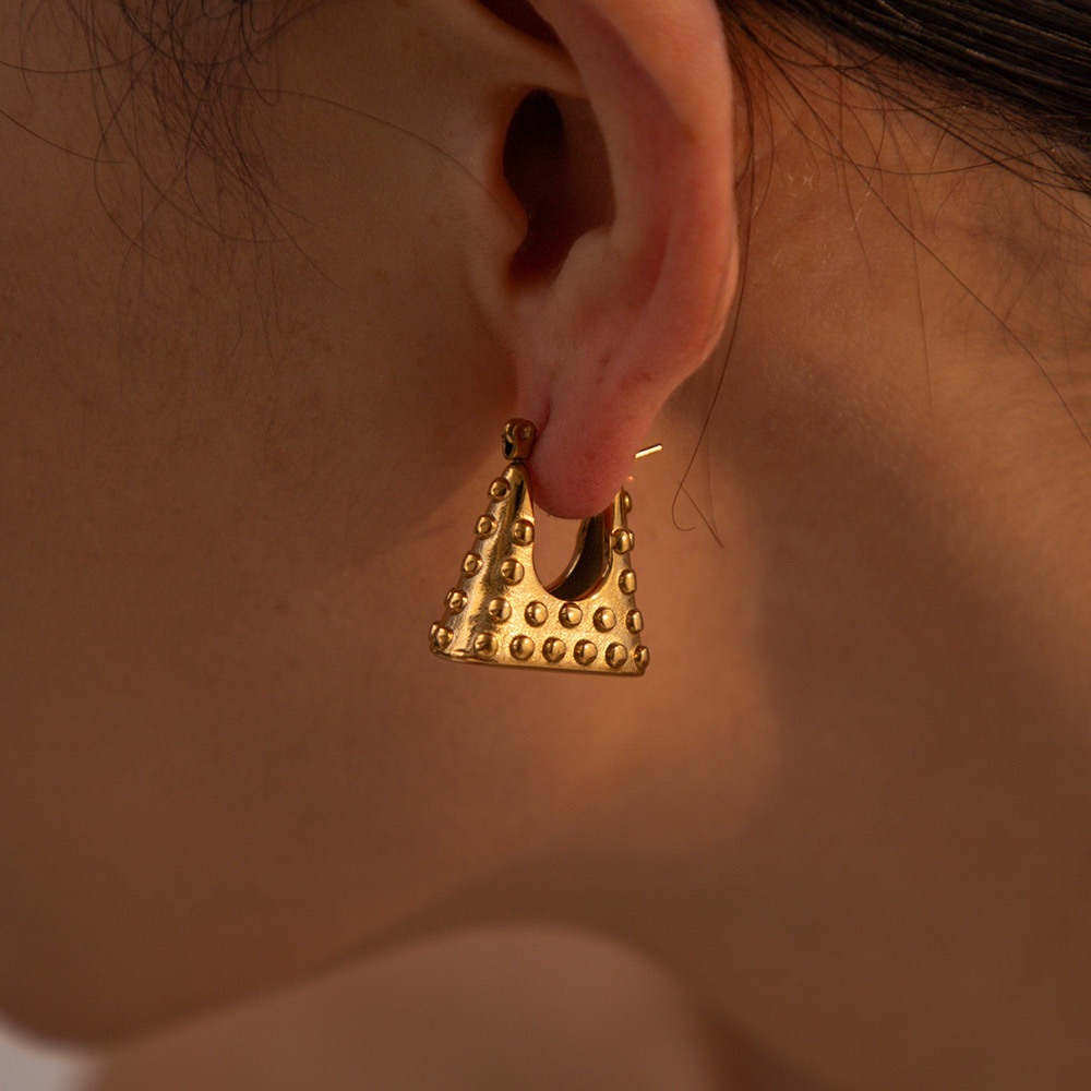 24K Gold Unique Bag Earrings*Vintage Inspired Earrings*Handbag Earrings*Handmade